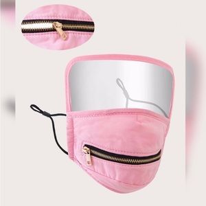 PINK ZIPPER DESIGN FACE MASK